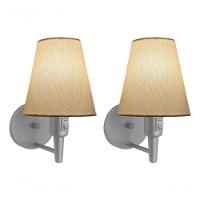 Kit-2 Arandela Cone Md-2013 Cinza C- Inter Liga E Desl Cúpula Em Tecido Algodão Crú - Bivolt - 6