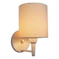 Arandela Cilindrica Md-2009 Base Branco Cúpula Em Tecido 14x15cm Algodão Crú - Bivolt