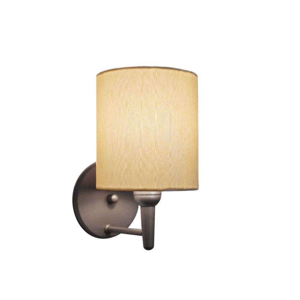 Kit-2 Arandela Cilíndrica Md-2009 Base Cinza Cúpula Em Tecido 14x15cm Algodão Crú - Bivolt - 3