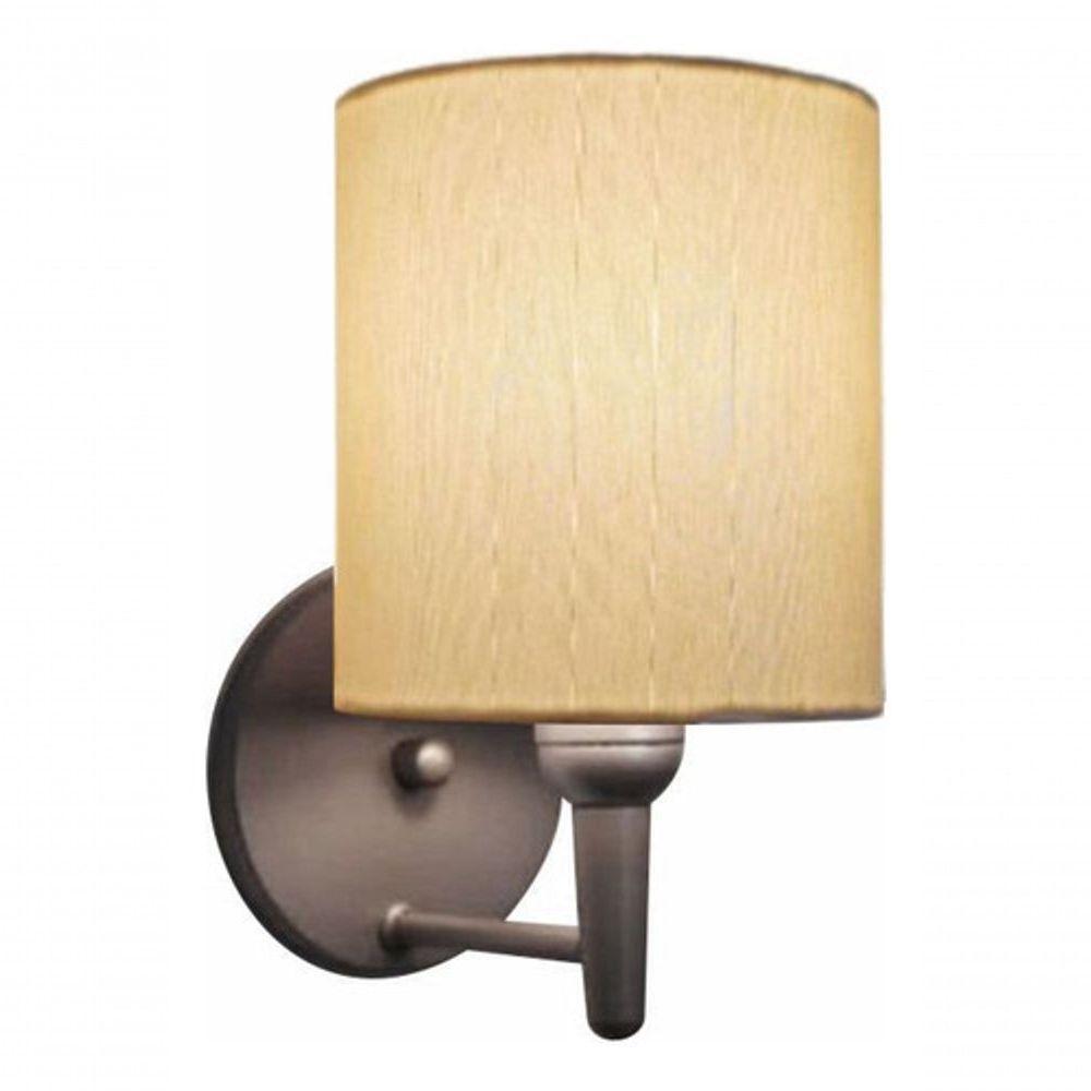 Kit-2 Arandela Cilíndrica Md-2009 Base Cinza Cúpula Em Tecido 14x15cm Algodão Crú - Bivolt - 6