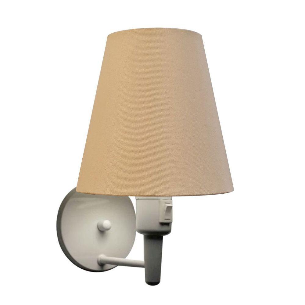 Arandela Cone Md-2013 Branco C- Inter Liga E Desl Cúpula Em Tecido Palha - Bivolt - 3