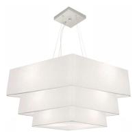 Lustre Pendente Triplo Quadrado Md-4165 Cúpula Em Tecido 80x70x60cm Branco - Bivolt - 3