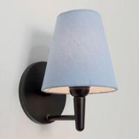 Arandela Cone Md-2004 Base Preto Cúpula Em Tecido 14-14x07cm Azul Bebê - Bivolt - 2