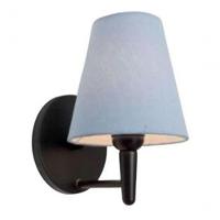 Arandela Cone Md-2004 Base Preto Cúpula Em Tecido 14-14x07cm Azul Bebê - Bivolt