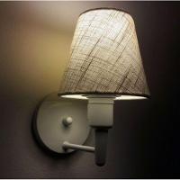 Kit-2 Arandela Cone Md-2012 Branco C- Inter Liga E Desl Cúpula Em Tecido Rustico Bege - Bivolt - 3