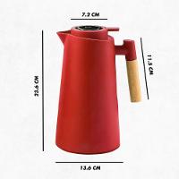 Garrafa Térmica Digital 1 Litro – Cabo Madeira, Display De Temperatura E Conservação Quente/frio Vermelha - 8