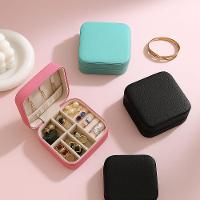 Porta-joias De Viagem Compacto Com Zíper – Couro Sintético, Compartimentos Para Anéis, Colares E Brincos Rosa Claro - 2