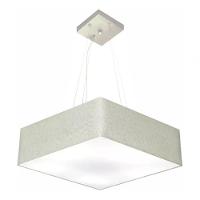 Lustre Pendente Quadrado Vivare Md-4137 Cúpula Em Tecido 15/70x70cm - Bivolt Rustico-cinza 127/220v - 3
