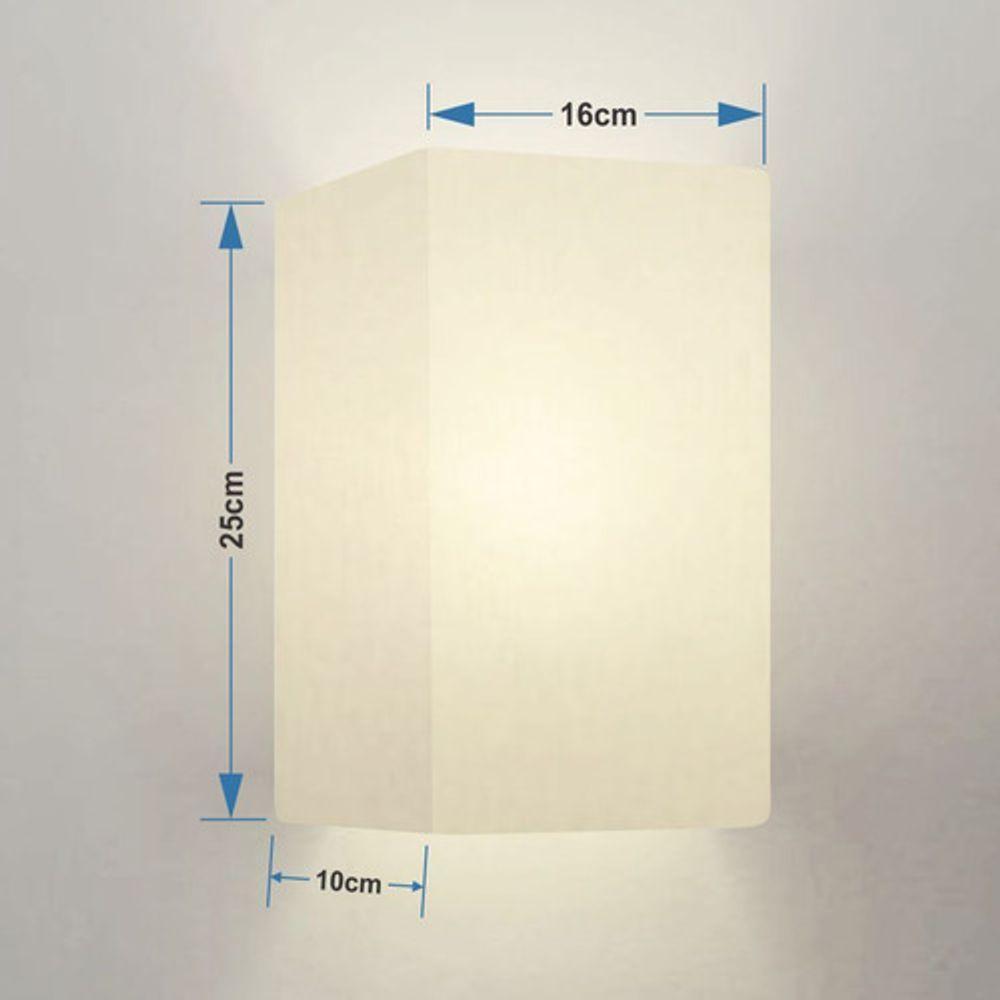 Arandela Retangular Retro Vivare Md-2002 Cúpula Em Tecido 25-16x10cm - Bivolt Branco 127-220v - 4