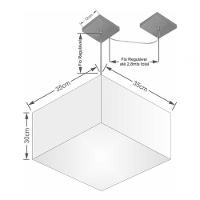 Lustre Pendente Quadrado Com Desvio De Centro Vivare Md-4270 Cúpula Em Tecido 35x35cm - Bivolt Linho Bege 127/220v - 4