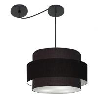 Lustre Sala De Jantar Com Desvio Vivare Md-4399 Cúpula Em Tecido 50cm Preto 127/220v - 7