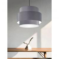 Lustre Sala De Jantar Com Desvio Vivare Md-4397 Cúpula Em Tecido 40cm Cinza-escuro 127/220v - 9