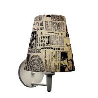 Arandela Cone Md-2007 Base Branco Cúpula Em Tecido 20-08x18cm Ny-jornal - Bivolt - 1