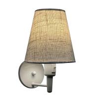 Kit-2 Arandela Cone Md-2013 Branco C- Inter Liga E Desl Cúpula Em Tecido Rustico Bege - Bivolt - 2