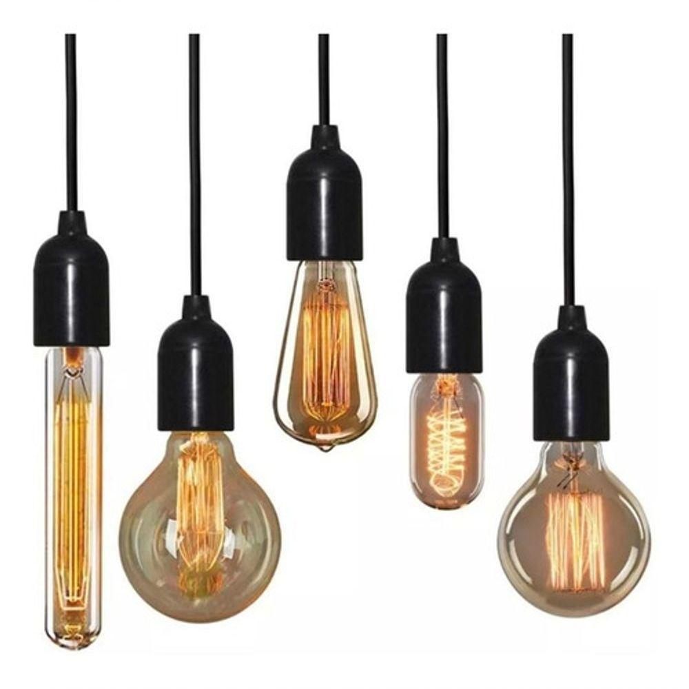 Lustre Pendente Luminária Retro Md-4149 Suporte Para Lâmpada / Não Inclusa - Bivolt - 7