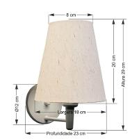 Arandela Cone Md-2007 Base Branco Cúpula Em Tecido 20/08x18cm Linho Bege - Bivolt - 2