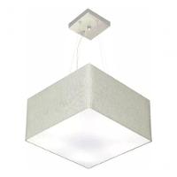 Lustre Pendente Quadrado Md-4195 Cúpula Em Tecido 25/40x40cm Rustico Cinza - Bivolt - 3