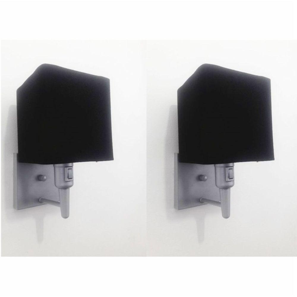 Kit-2 Arandela Quadrada Md-2019 Cinza C- Inter Liga E Desl Cúpula Em Tecido Preto - Bivolt - 1