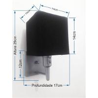 Kit-2 Arandela Quadrada Md-2019 Cinza C- Inter Liga E Desl Cúpula Em Tecido Preto - Bivolt - 2