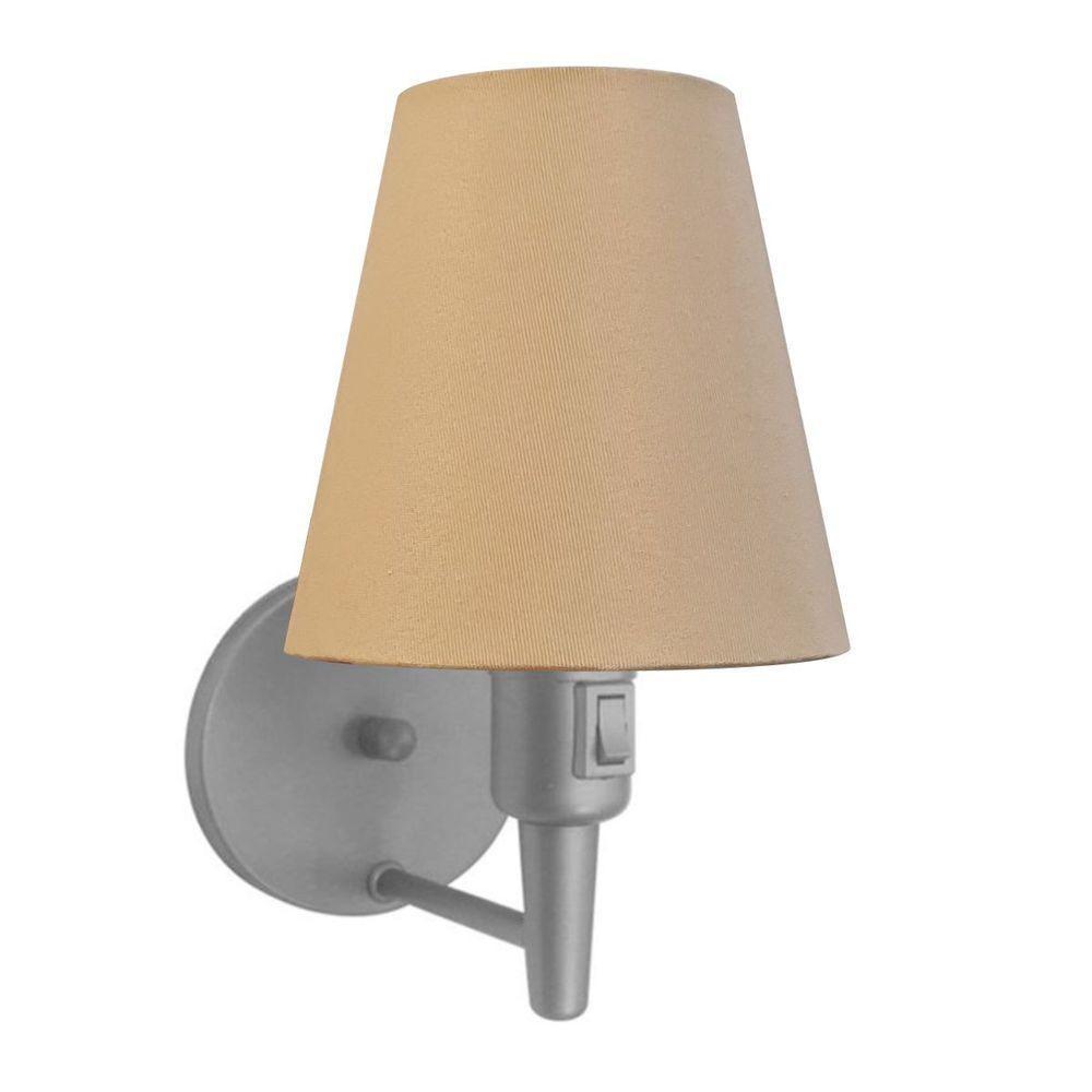 Kit-2 Arandela Cone Md-2013 Cinza C- Inter Liga E Desl Cúpula Em Tecido Palha - Bivolt - 4