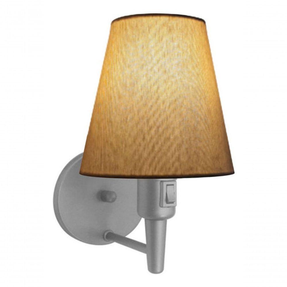 Kit-2 Arandela Cone Md-2013 Cinza C- Inter Liga E Desl Cúpula Em Tecido Palha - Bivolt - 6