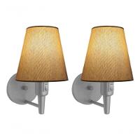 Kit-2 Arandela Cone Md-2013 Cinza C- Inter Liga E Desl Cúpula Em Tecido Palha - Bivolt - 5