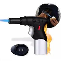 Maçarico Portátil Recarregável Ultra Chama Com Acendimento Automático Regulável Multiuso Gourmet E Solda