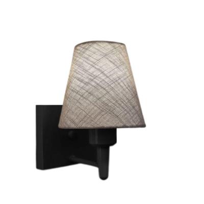 Arandela Quadrada Md-2034 Preto Cúpula Em Tecido Cone Rustico Cinza - Bivolt
