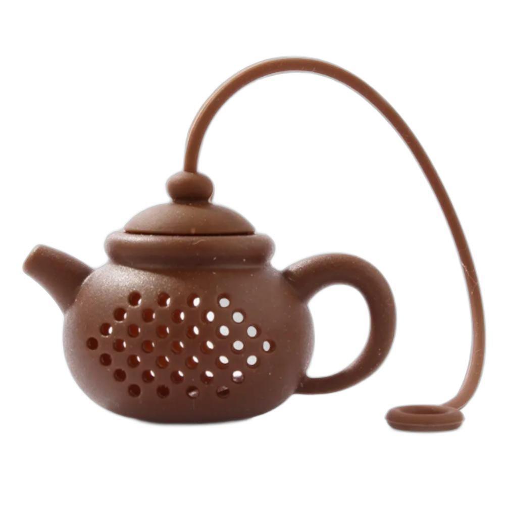 Infusor De Chá Premium Em Silicone Formato De Bule Com Filtro Coador Charmoso E Funcional - 1
