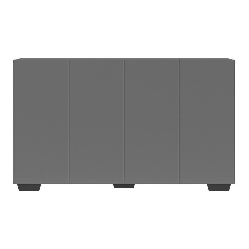 Aparador Buffet 4 Portas Com Pés Grafite Preto - 3