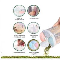 Pote Triplo Porta Mantimentos 3 Em 1 Com Divisórias Dispenser Medidor Para Alimentos E Sabão Em Pó - 5