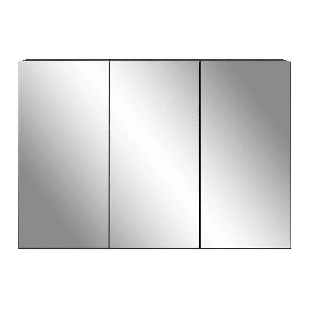 Aparador Buffet 3 Portas Com Espelho Suspenso Mp1012 Preto - 2