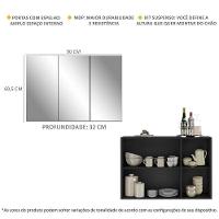 Aparador Buffet 3 Portas Com Espelho Suspenso Mp1012 Preto - 5