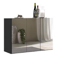 Aparador Buffet 3 Portas Com Espelho Suspenso Mp1012 Preto - 6