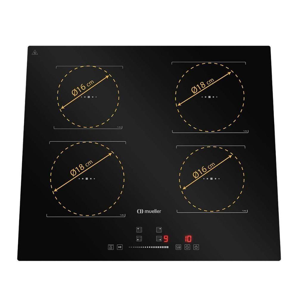 Cooktop Mueller 4 Bocas De Indução Com Turbo MCN4BK 220V - 5