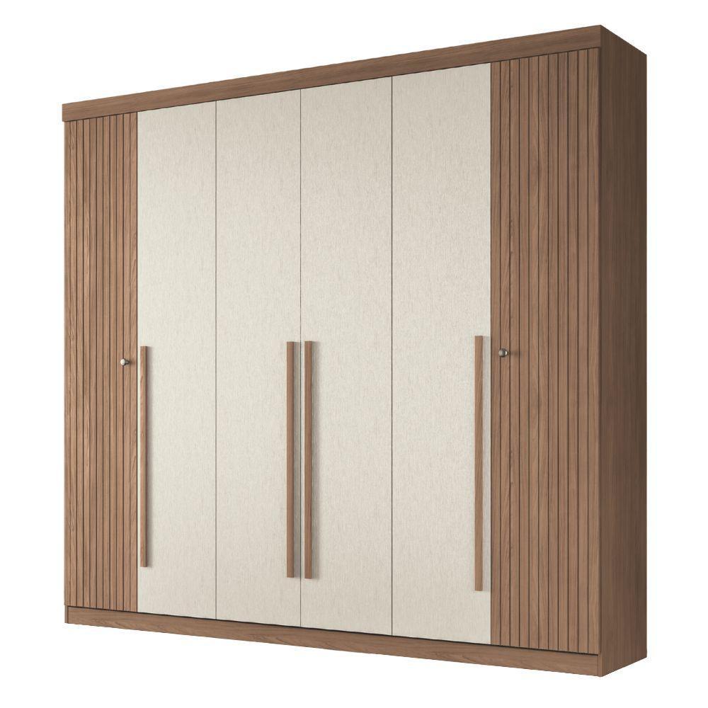 Guarda Roupas Casal Detalhes Frisados Com 6 Portas 4 Gavetas Buriti Andirá Madeirado / Areia - 1