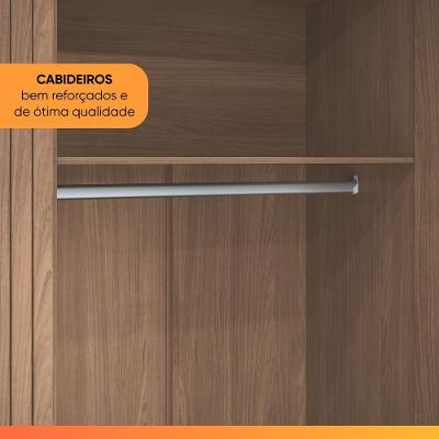 Guarda Roupa Casal Buriti 6 Portas de Bater 4 Gavetas Madeirado - Areia