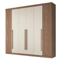 Guarda Roupas Casal Detalhes Frisados Com 6 Portas 4 Gavetas Buriti Andirá Madeirado / Areia - 1