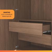 Guarda Roupas Casal Detalhes Frisados Com 6 Portas 4 Gavetas Buriti Andirá Madeirado / Areia - 6