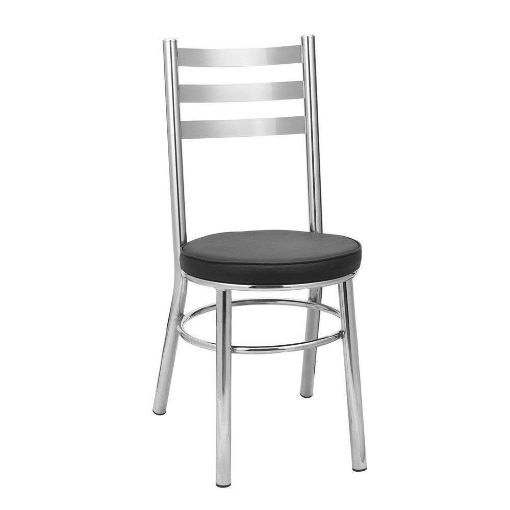 Kit 4 Cadeiras Cc80 Cromadas Debrum Treparoni Preto - 2