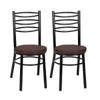 Kit 2 Cadeiras Cp34 Pintadas Pretas Debrum Treparoni Preto Com Marrom - 1