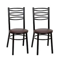 Kit 2 Cadeiras Cp33 Pintadas Pretas Treparoni Preto Com Marrom - 1