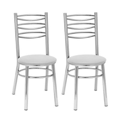 Kit 2 Cadeiras Cc33 Cromadas Treparoni Branco