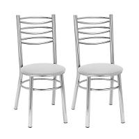 Kit 2 Cadeiras Cc33 Cromadas Treparoni Branco - 1