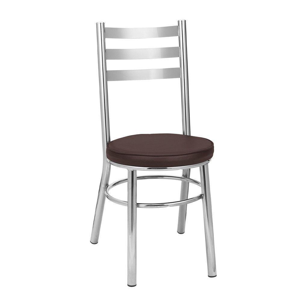 Kit 2 Cadeiras Cromadas Cc80 Debrum Treparoni Marrom - 2