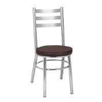 Kit 2 Cadeiras Cromadas Cc80 Debrum Treparoni Marrom - 2