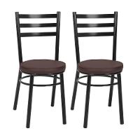 Kit 2 Cadeiras Cp80 Pintadas Pretas Debrum Treparoni Preto Com Marrom - 1