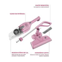 Aspirador de Pó Rosa Vertical Britânia 2 em 1  BASE30 110V
