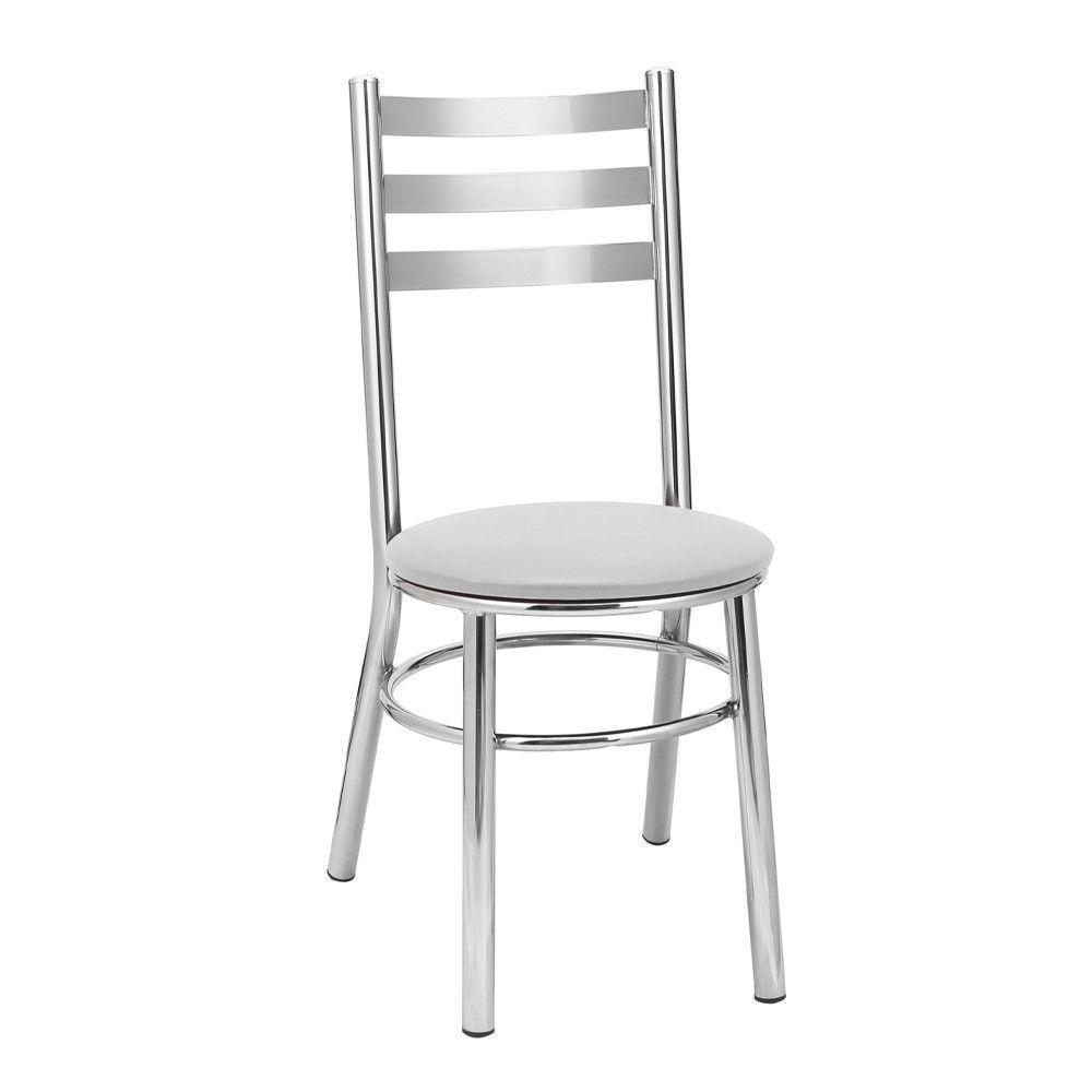 Kit 4 Cadeiras Cc81 Cromadas Treparoni Branco - 2