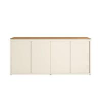 Buffet Aparador Com 4 Portas Para Escritório 180cm Tundra - Off White E Freijó - 6